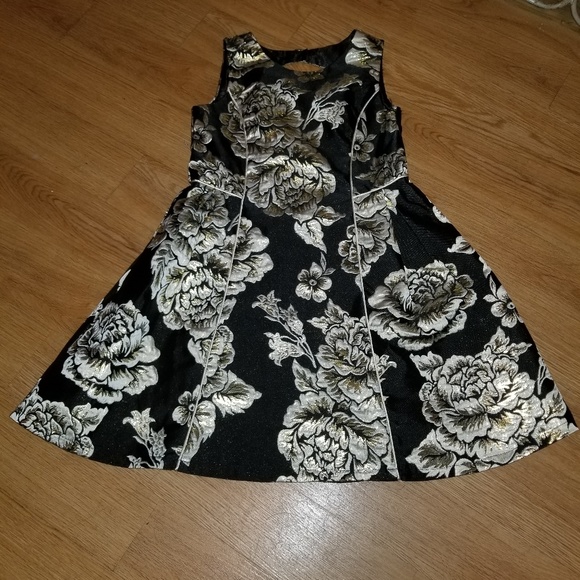 Black and Gold Girls Holiday Dress - Picture 2 of 2